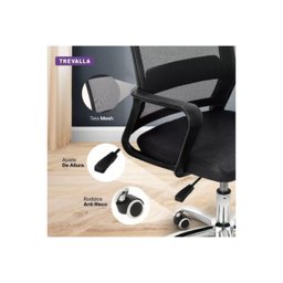 Cadeira de Escritório Trevalla Tl-cde-35-1 Ergonômica Preta com Estofado de Malha - 7