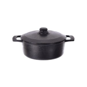Caçarola Ferro Fundido Alças De Ferro Tampa Ferro 2,85 Lt