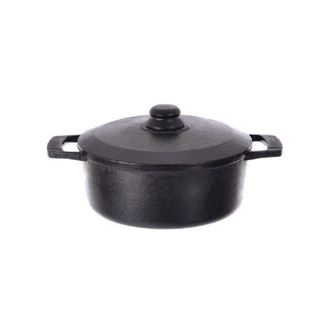 Caçarola Ferro Fundido Alças De Ferro Tampa Ferro 2,85 Lt