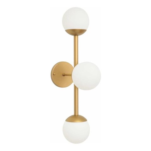 Arandela Jabuticaba Dourada C/3 Esfera/bola/globo de Vidro