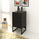 Ver imagem 3 de Escritório Industrial Completo Com Mesa em L e Gaveteiro Cor: Preto