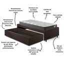 Ver imagem 7 de Base Box Cama Viúva Sapateira Courino Linho Marrom e Colchão Adapto Ecoflex 120x203