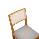 Ver imagem 5 de Conjunto para Sala de Jantar 8 Lugares Madeira Maciça com Mesa Tampo Vidro/MDF e 8 Cadeiras Teladas