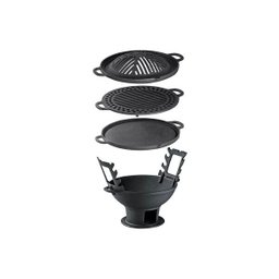 Churrasqueira Gengis-kan Em Ferro Fundido Completa 32 Cm - 1