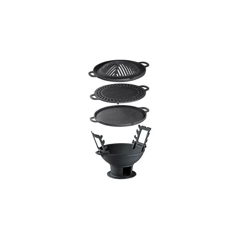 Churrasqueira Gengis-kan Em Ferro Fundido Completa 32 Cm