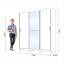 Ver imagem 4 de Guarda-Roupa Casal com Espelho 3 Portas 3 Gavetas Lara Slide Panan Móveis