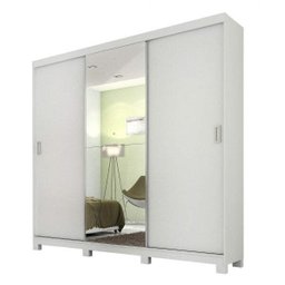 Guarda-Roupa Casal com Espelho 3 Portas 3 Gavetas Lara Slide Panan Móveis - 3 Guarda-Roupa Casal com Espelho 3 Portas 3 Gavetas Lara Slide Panan Móveis - 3