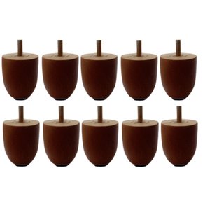 Kit 10 Pé 5cm Madeira Eucalipto Cor Castanho para Sofá, Comada, Rack, Puff, Armário, Cama Box Bau