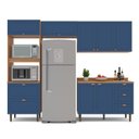 Ver imagem 5 de Cozinha Pérola 270cm com Tampo 4 Peças Azul/Freijó Yescasa