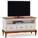 Ver imagem 1 de Rack para TV até 60 Polegadas 150 cm 3 Gavetas Pés Luis Xv em Madeira + Nicho