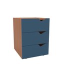Ver imagem 2 de Mesa de Cabeceira Porto 3 Gavetas Azul/freijó - Politorno