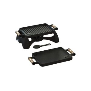 Rechaud Bifeteira A Álcool Dupla Face De Ferro Fundido