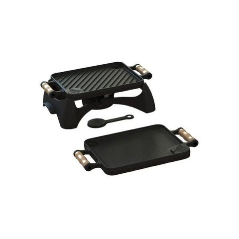 Rechaud Bifeteira A Álcool Dupla Face De Ferro Fundido