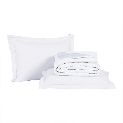 Kit Cobre Leito + Jogo de Cama Premier Casal 7 Peças Hipercal 200 Fios 80% Algodão, 20% Poliéster