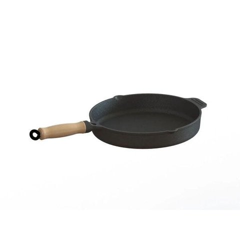 Frigideira Ferro Fundido Sem Tampa Cabo Madeira 26cm