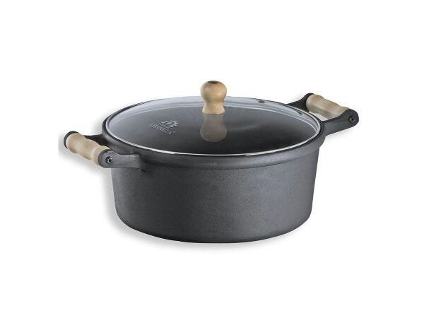 Caçarola Alça De Madeira Tampa De Vidro 1 Litro 16cm - 1
