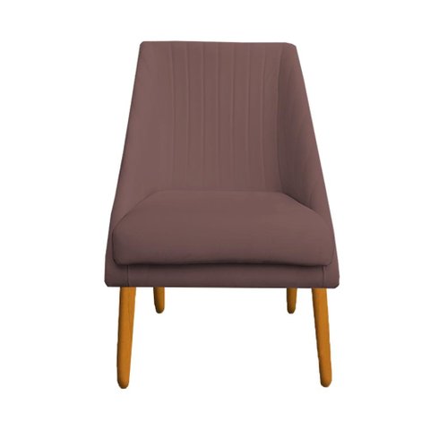 Cadeira Para Sala de Jantar Ana Pés Palito Veludo Rosê D'Classe Decor