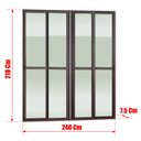 Ver imagem 2 de Porta Correr 4F.Móv.210 x 240 Elite c/Fechad.Tetra V.Liso Marrom Corten Brimak