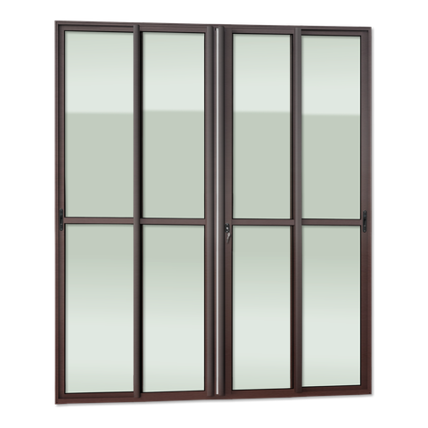 Porta Correr 4F.Móv.210 x 240 Elite c/Fechad.Tetra V.Liso Marrom Corten Brimak