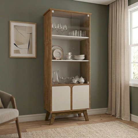 Cristaleira 4 Portas 70cm com Portas de Vidro