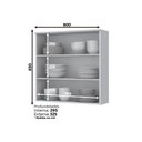 Ver imagem 2 de Armário Aéreo 80cm com Vidro 2 Portas Americana Henn - Branco Hp Fosco