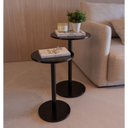 Ver imagem 1 de Conjunto de Mesinhas Redondas Laterais Preta para Decorar Apoiar em Salas Quartos Hall Consultórios