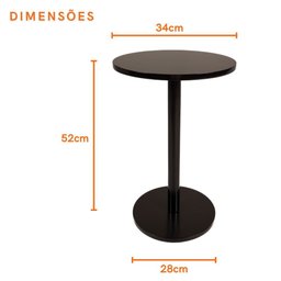 Conjunto de Mesinhas Redondas Laterais Preta para Decorar Apoiar em Salas Quartos Hall Consultórios - 4