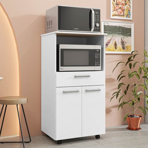 Balcão de Cozinha Duplo para Microondas 2 Portas Duo K02 Supremo - Mpozenato