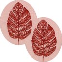 Ver imagem 1 de Folhas Flores Enfeite Natal Gliter Vermelho Kit 10pçs 35cm
