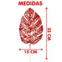 Ver imagem 3 de Folhas Flores Enfeite Natal Gliter Vermelho Kit 10pçs 35cm