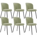 Ver imagem 1 de Kit 6 Cadeiras Sala de Jantar Estofada Gavi L02 Bouclê Oliva - Lyam Decor