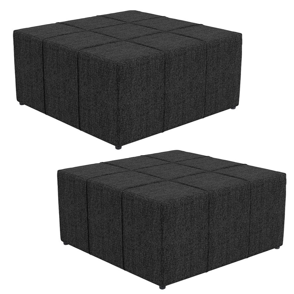 Kit 02 Puffs Decorativos Para Sala de Estar Quadrado Milano 90x90cm W01 ...