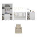 Ver imagem 3 de Quarto Completo com Colchão e Poltrona de Amamentação Pimpolho Mp4091 Branco/bege Branco/bege