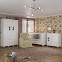Ver imagem 1 de Quarto Completo com Colchão e Poltrona de Amamentação Pimpolho Mp4091 Branco/bege Branco/bege