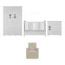 Ver imagem 2 de Quarto Completo com Colchão e Poltrona de Amamentação Pimpolho Mp4091 Branco/bege Branco/bege