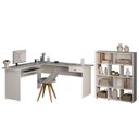Ver imagem 1 de Mesa Escrivaninha 1 Gaveta e Estante 10 Nichos Branco Arly