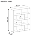 Ver imagem 5 de Mesa Escrivaninha 1 Gaveta e Estante 10 Nichos Branco Arly