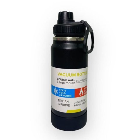Garrafa Térmica Tr-016 600ml Premium com Protetor de Silicone:Preto