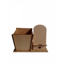 Porta Canetas Suporte para Celular em Mdf Natural - 1
