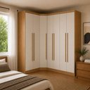 Ver imagem 1 de Guarda-Roupa de Canto Modulado MDF 410cm Safira 7 Portas 9 Gavetas Una Mobília
