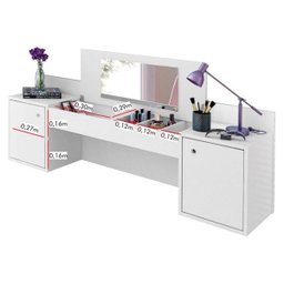 Penteadeira Camarim Atração Branco e Cadeira Charles Amarela - Albatroz - 4