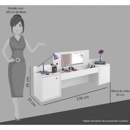 Penteadeira Camarim Atração Branco e Cadeira Charles Amarela - Albatroz - 3