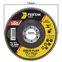 Ver imagem 2 de Disco Lixa Flap Cônico 115mm Grão 100 Madeira Aço Desbaste | 10 Un