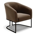 Ver imagem 3 de Sofá Namoradeira e 2 Poltronas Base Industrial Preto Stella Suede D03 - D'Rossi Cor Marrom