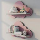 Ver imagem 1 de Kit 2 Prateleiras para Quarto Infantil Nuvem