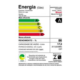 Aquecedor de Água a Gás Rinnai E17 Feh 17 Litros Bivolt Digital Prata - Glp (gás de Botijão) - 2