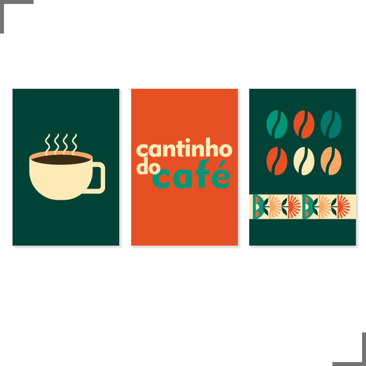 Placa Quadro Decorativo Cantinho do Café para Decoração Cozinha Home Office 30x20 Cm Kit com 3 Peças