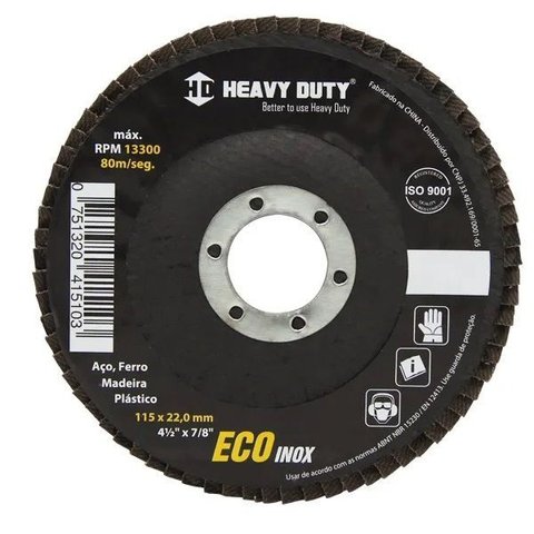 Disco Flap Ecoinox Fibra Conico 4.1/2 Grana 40 - 100 Unidades