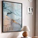 Ver imagem 1 de Quadro Decorativo Abstrato Mármore Cores Suaves em Moldura Caixa Tacolado Moldura Trad 1cm Madeira e