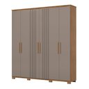 Ver imagem 2 de Guarda-roupa Casal 6 Portas 4 Gavetas com Detalhes Ripados Ávila